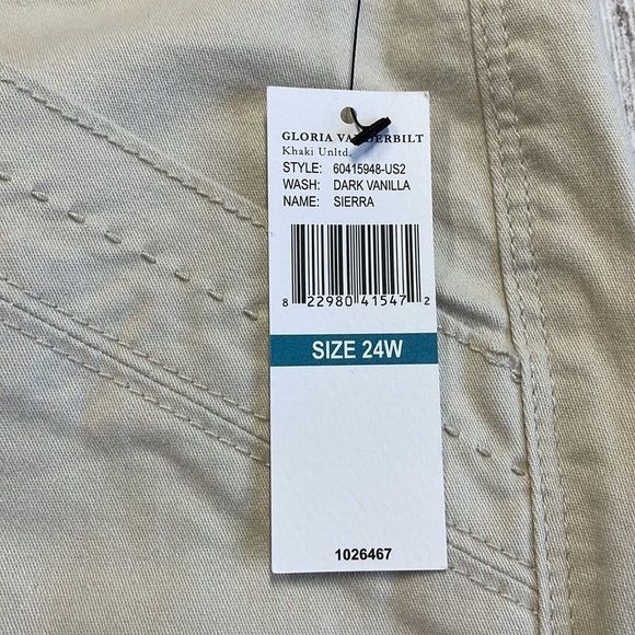 Gloria Vanderbilt Khaki Unltd. NWT Dark Vanilla Sierra Utility Shorts Size 24W - Picture 4 of 11